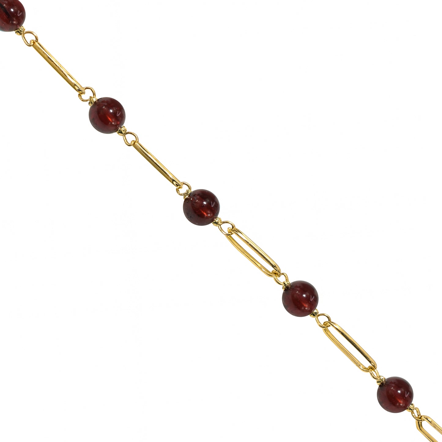 14k Paperclip and Gemstone Bracelet