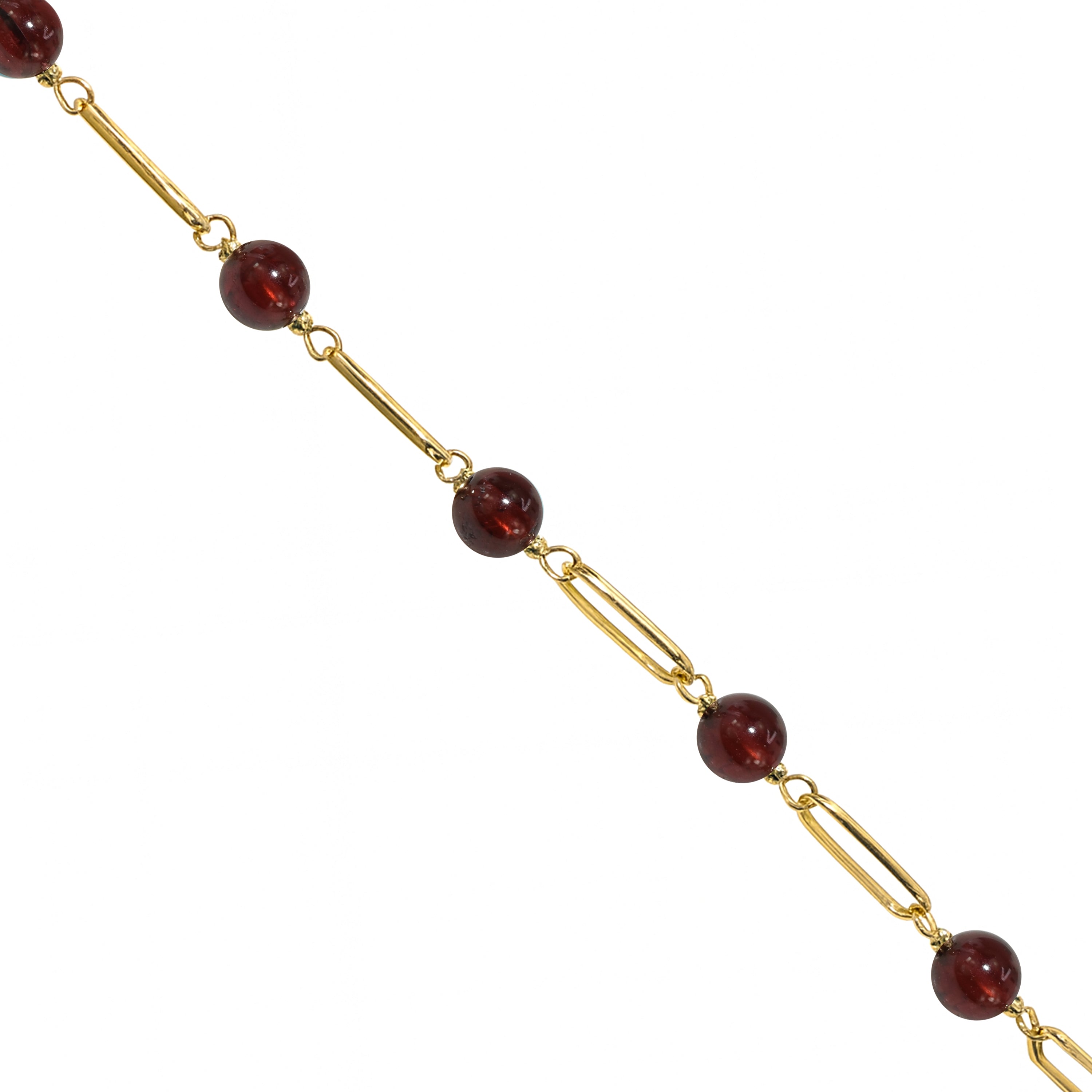 14k Paperclip and Gemstone Bracelet
