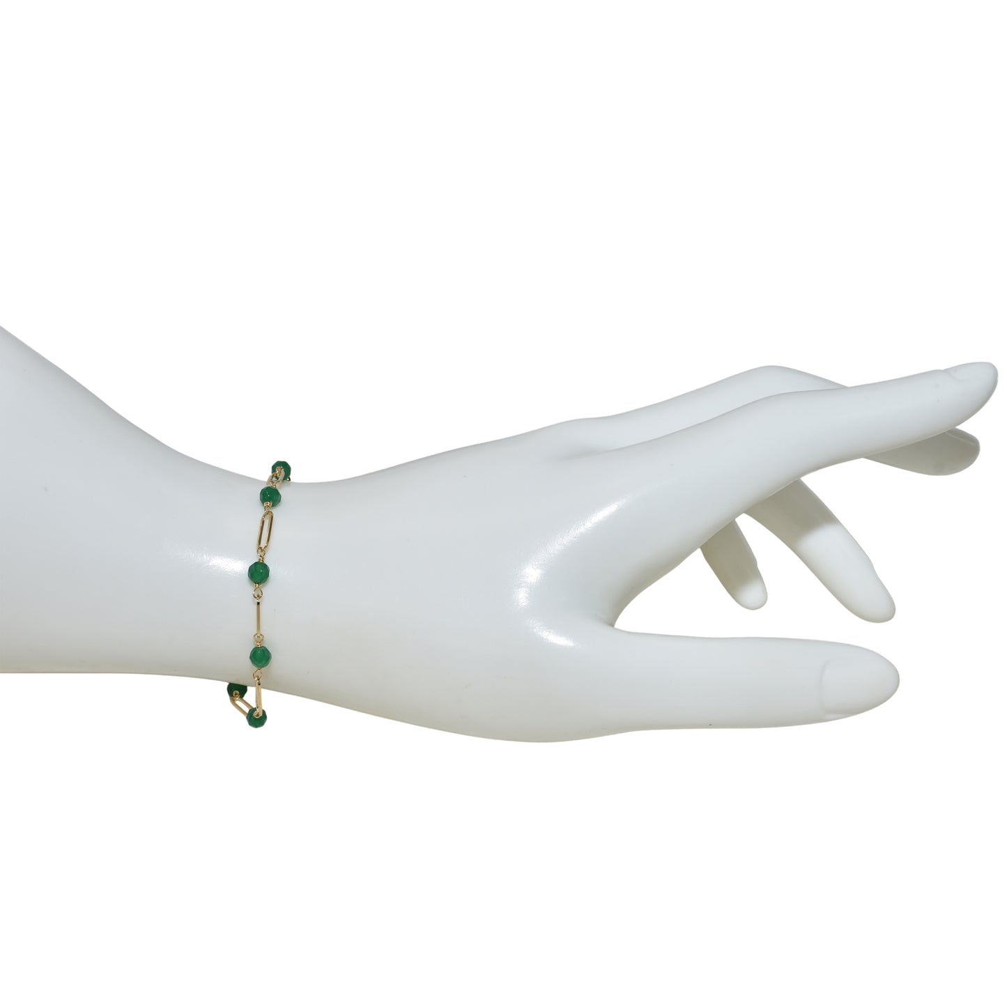 14k Paperclip and Gemstone Bracelet