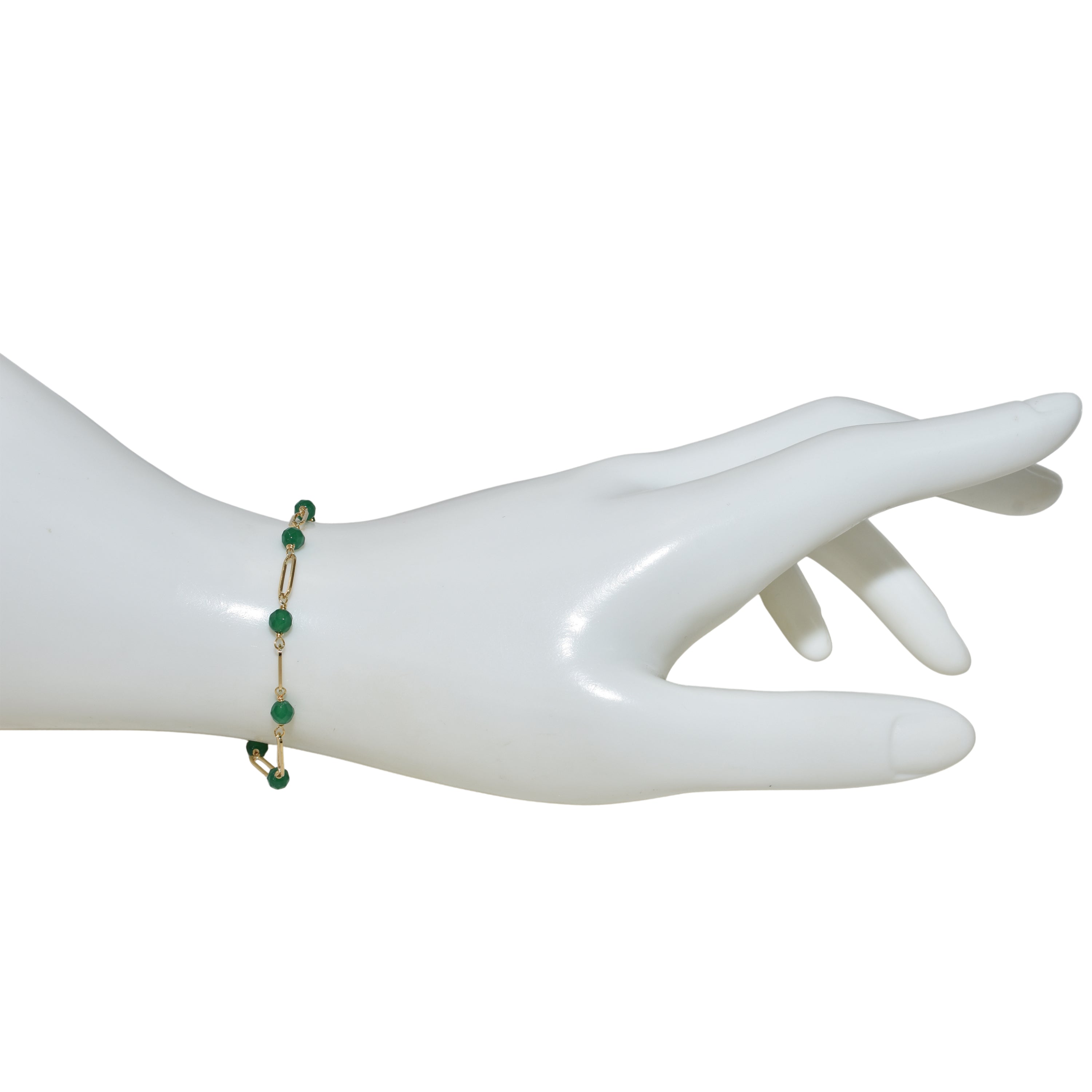 14k Paperclip and Gemstone Bracelet