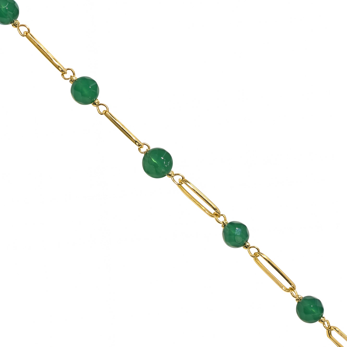 14k Paperclip and Gemstone Bracelet