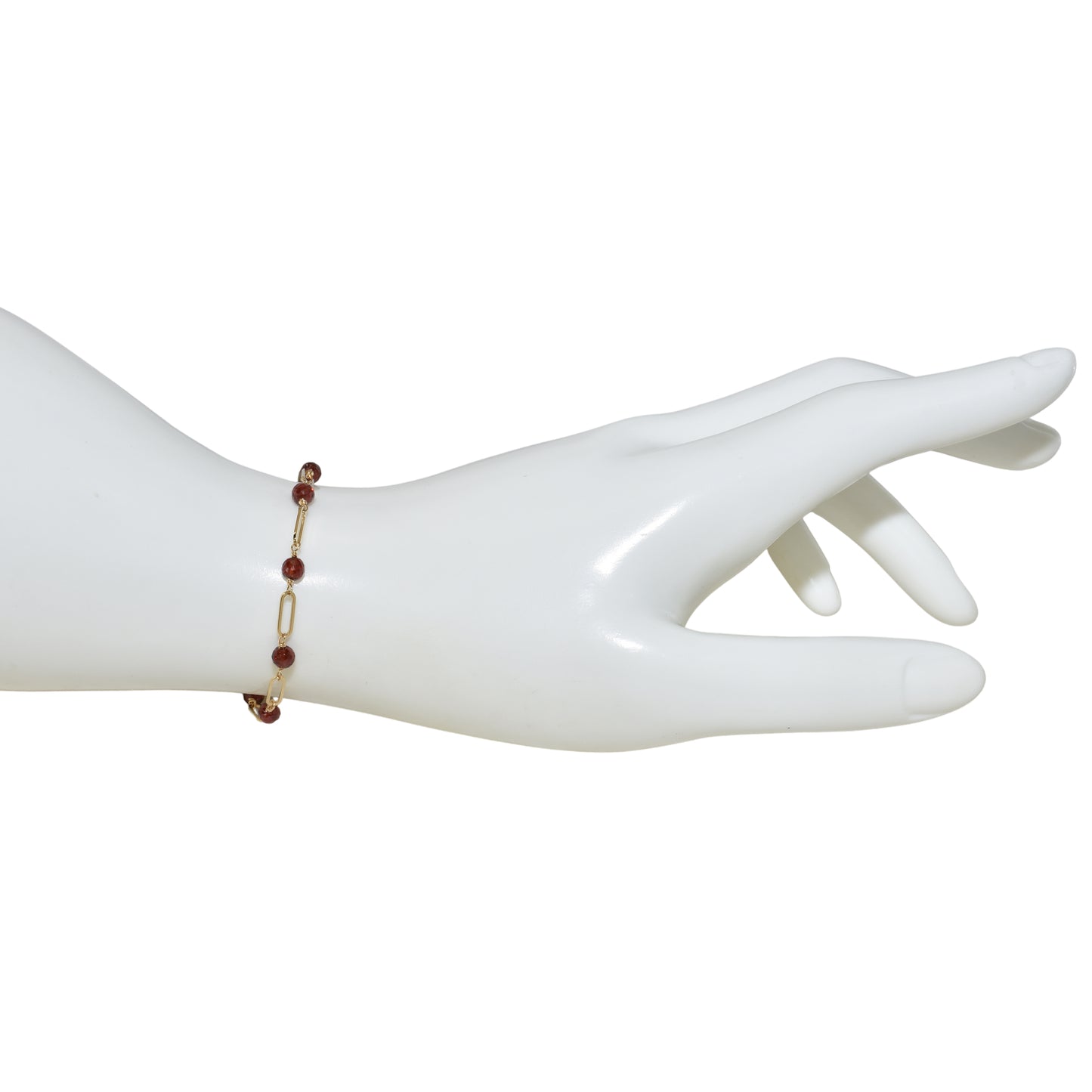 14k Paperclip and Gemstone Bracelet