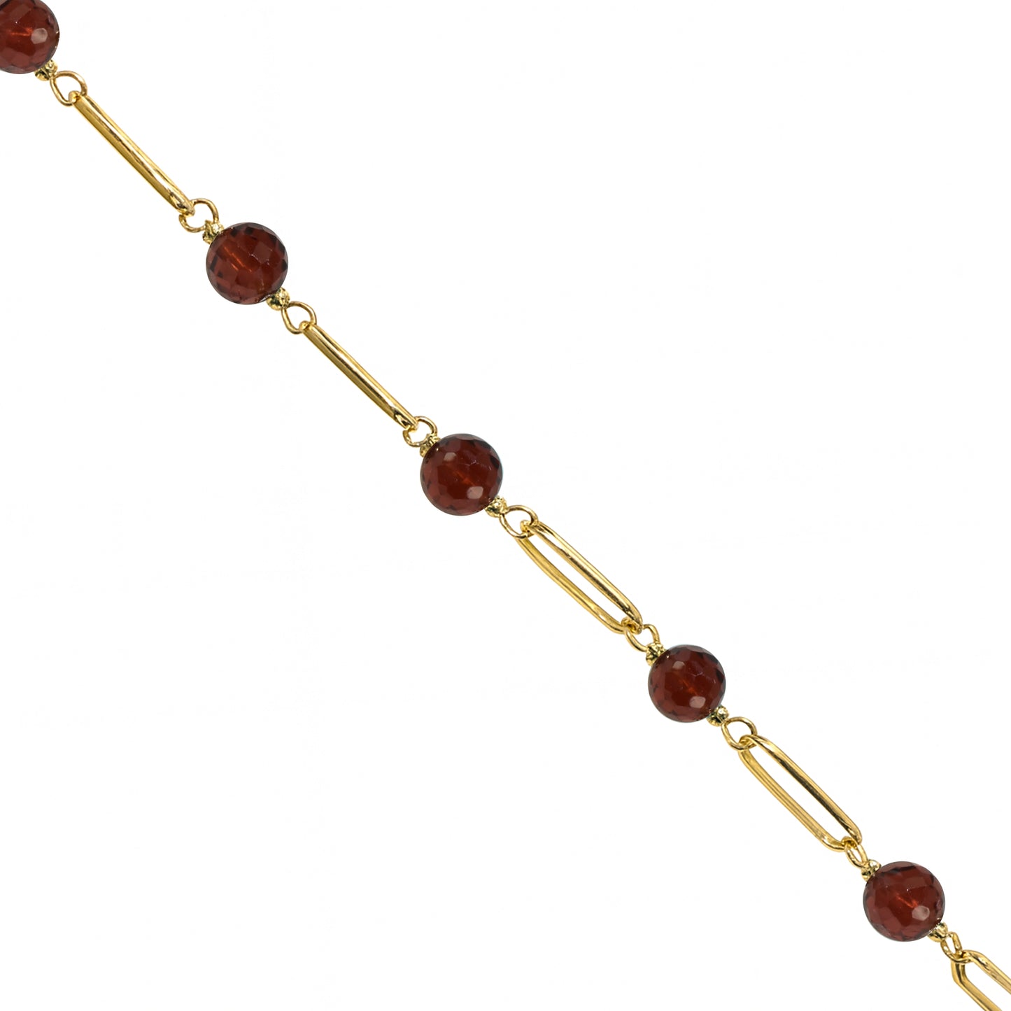14k Paperclip and Gemstone Bracelet