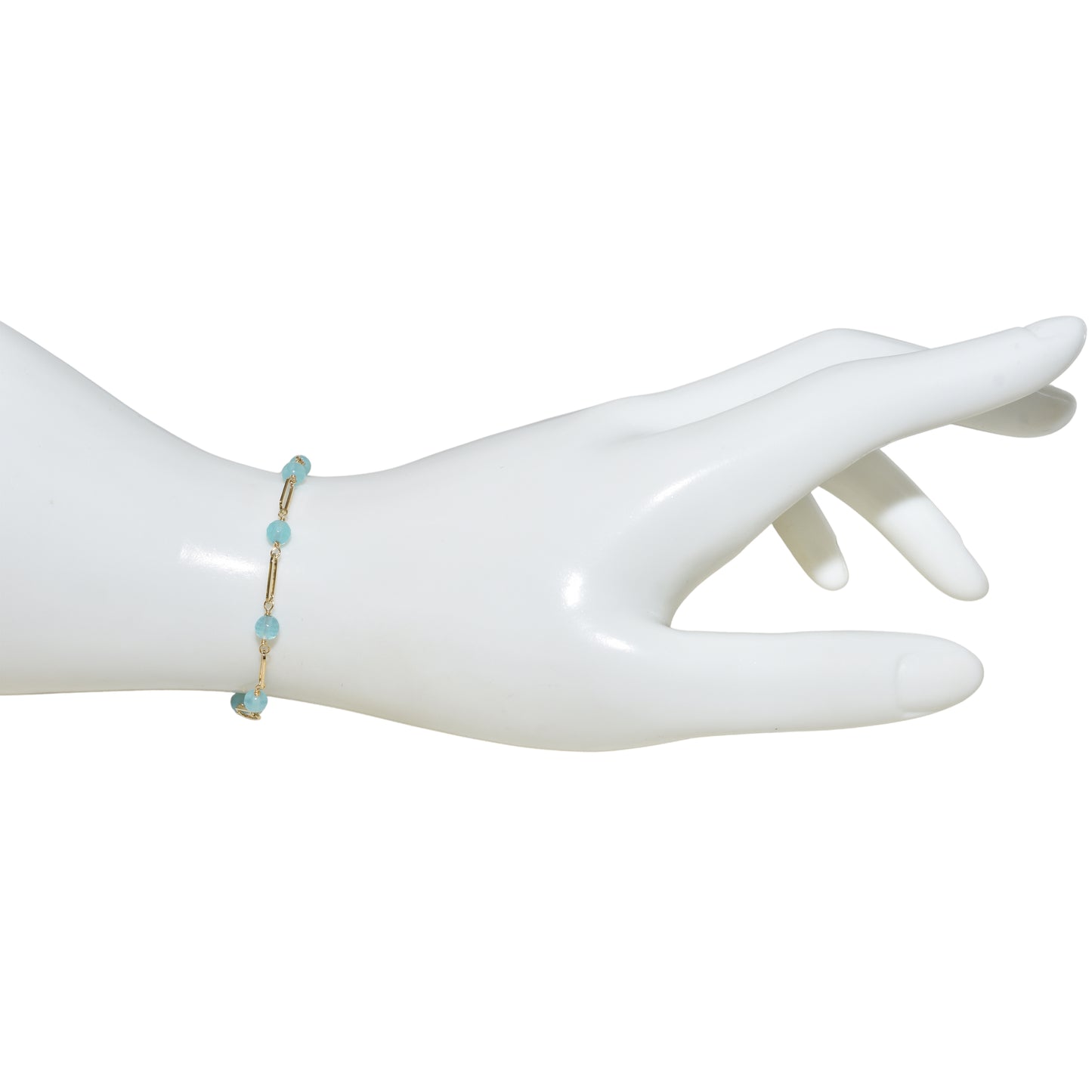 14k Paperclip and Gemstone Bracelet