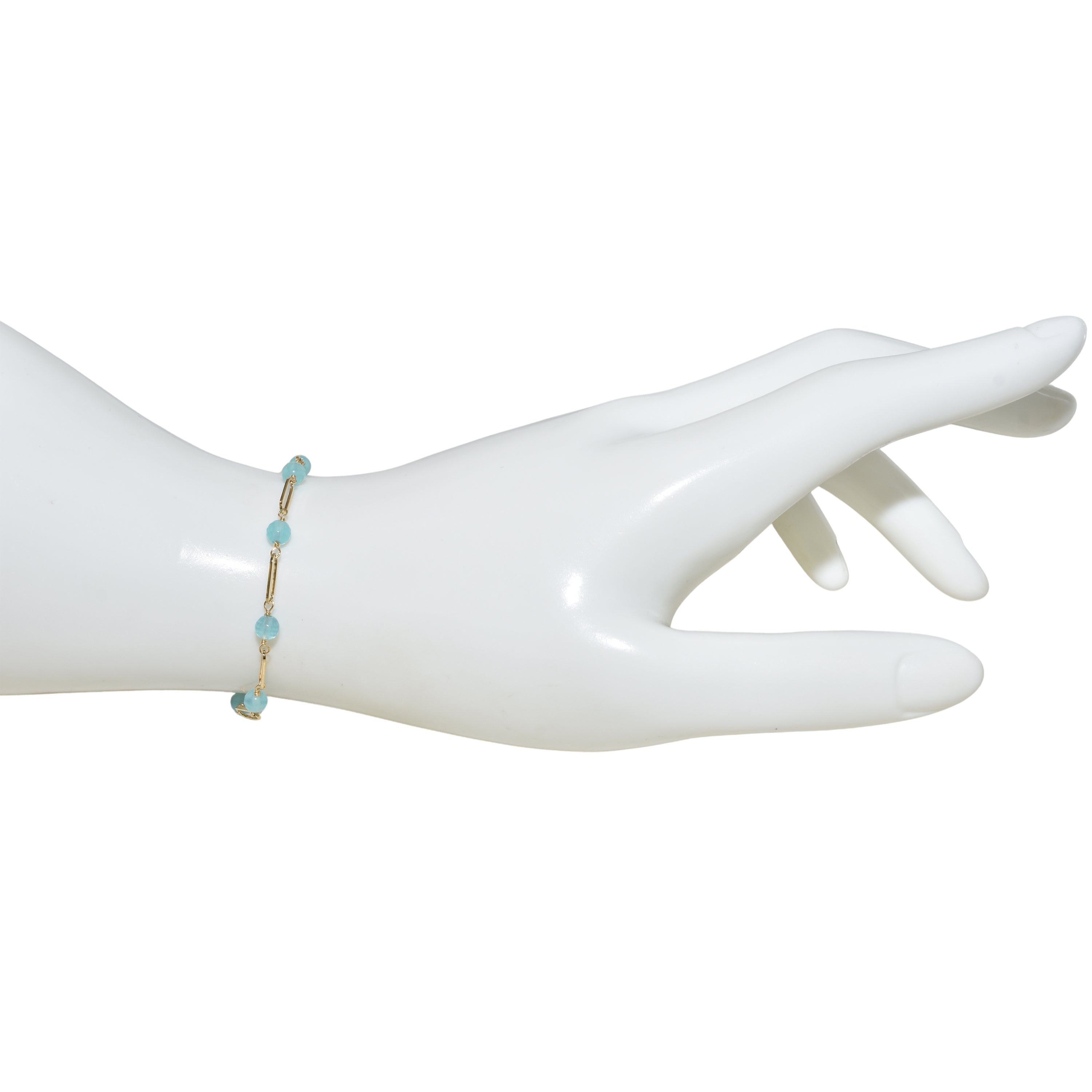 14k Paperclip and Gemstone Bracelet