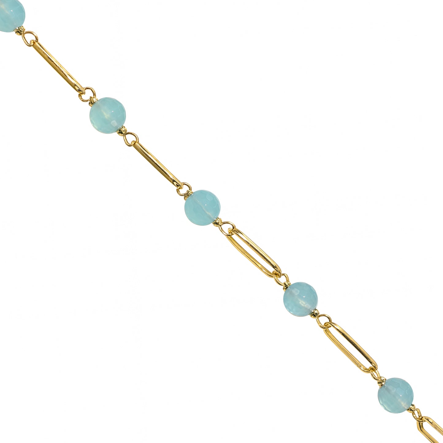 14k Paperclip and Gemstone Bracelet