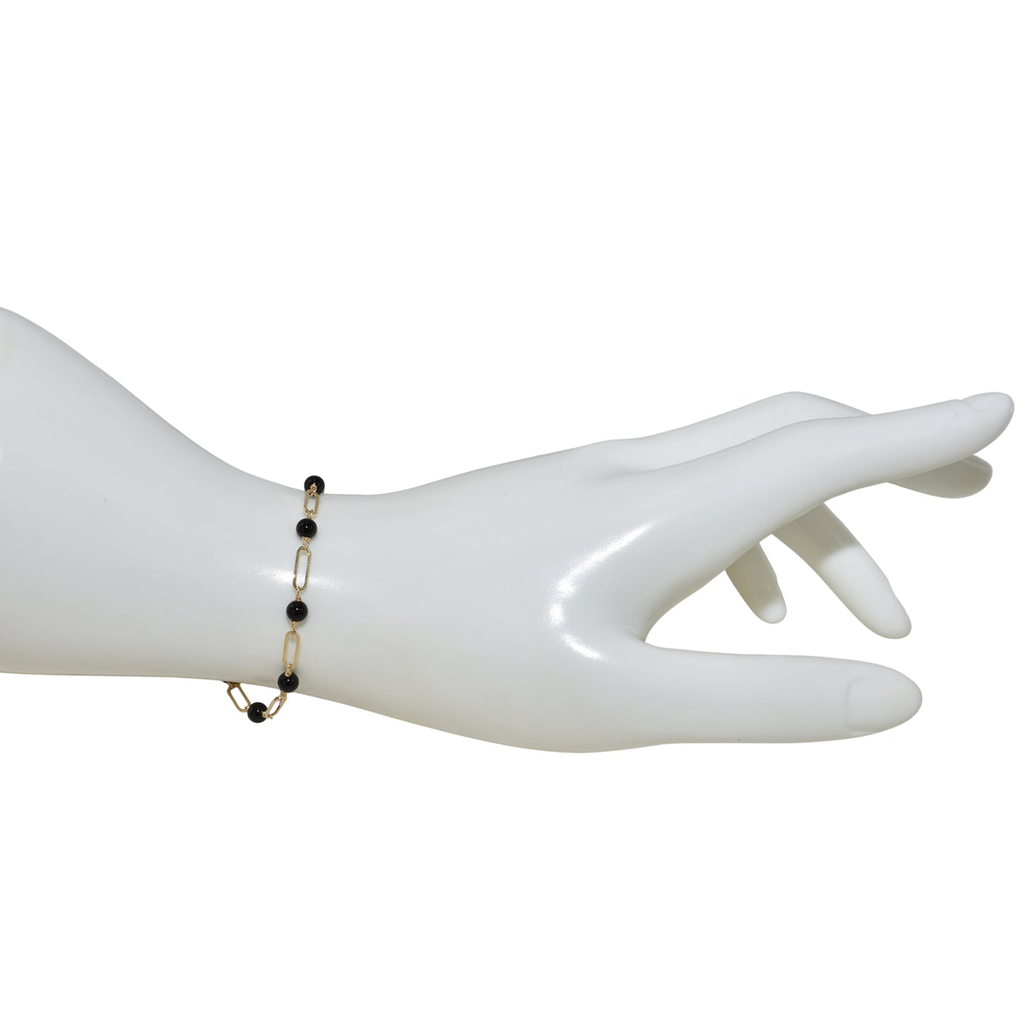 14k Paperclip and Gemstone Bracelet