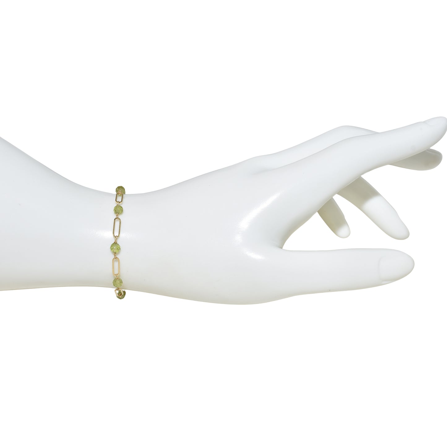 14k Paperclip and Gemstone Bracelet