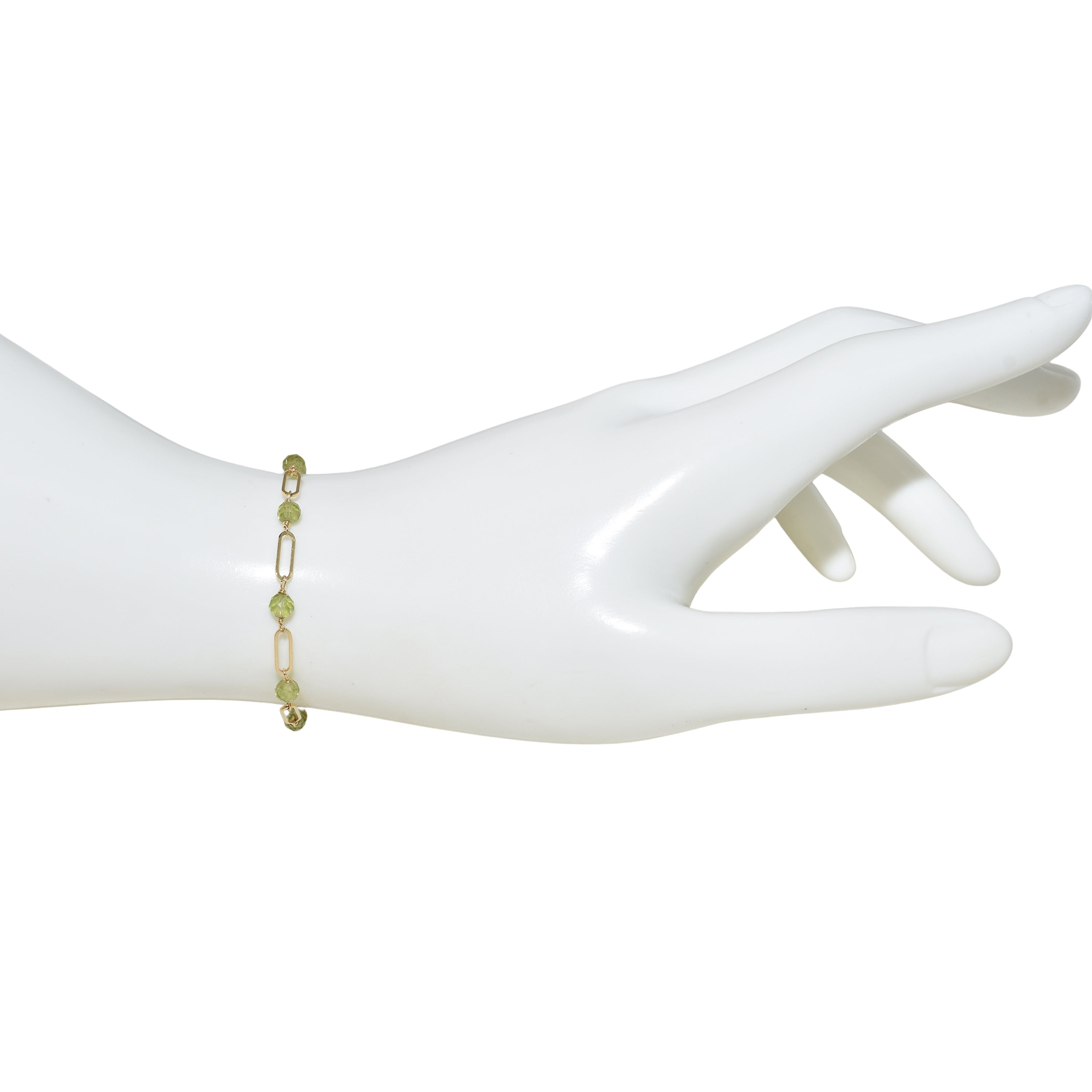 14k Paperclip and Gemstone Bracelet