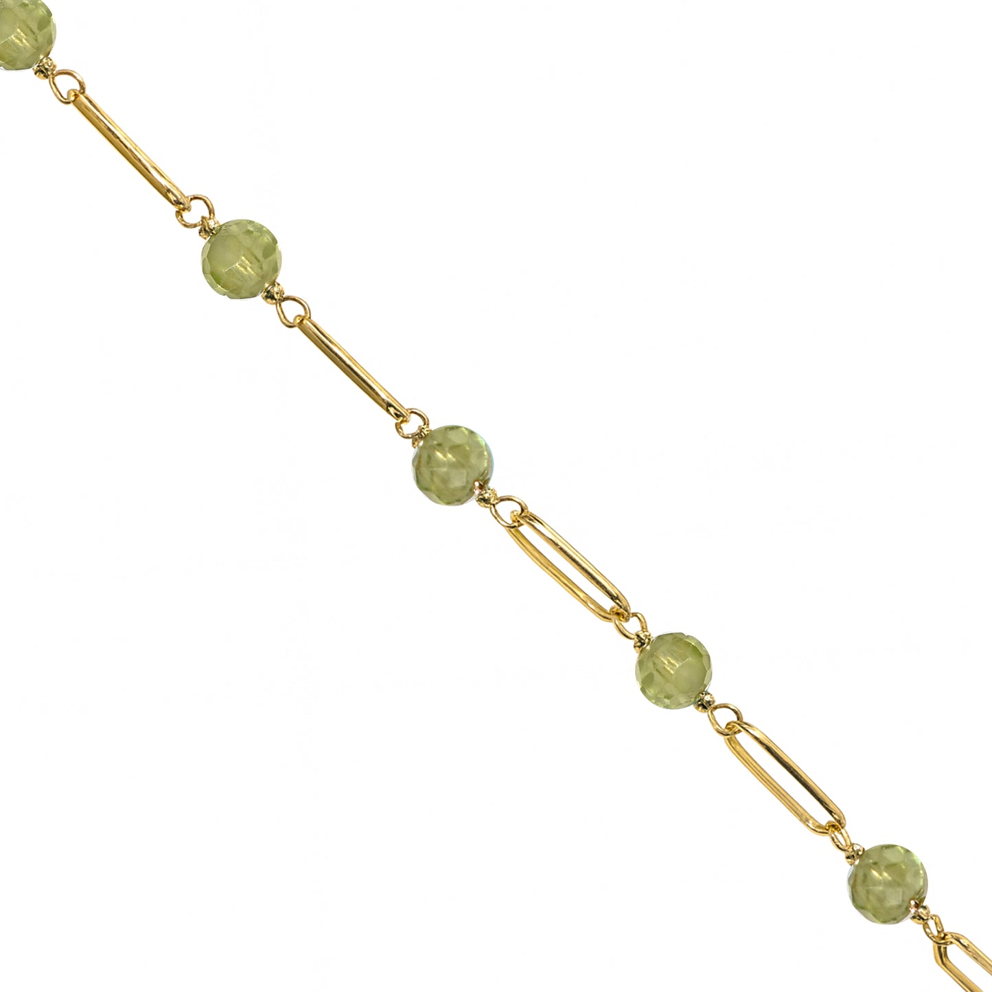 14k Paperclip and Gemstone Bracelet