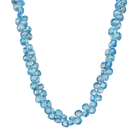 14k Swiss Blue Topaz Cluster Necklace