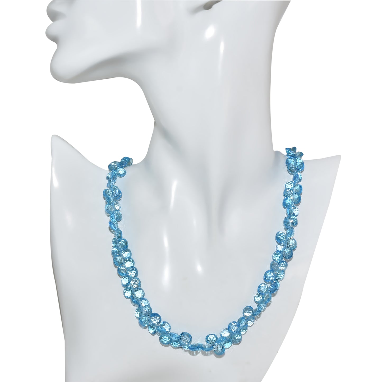 14k Swiss Blue Topaz Cluster Necklace