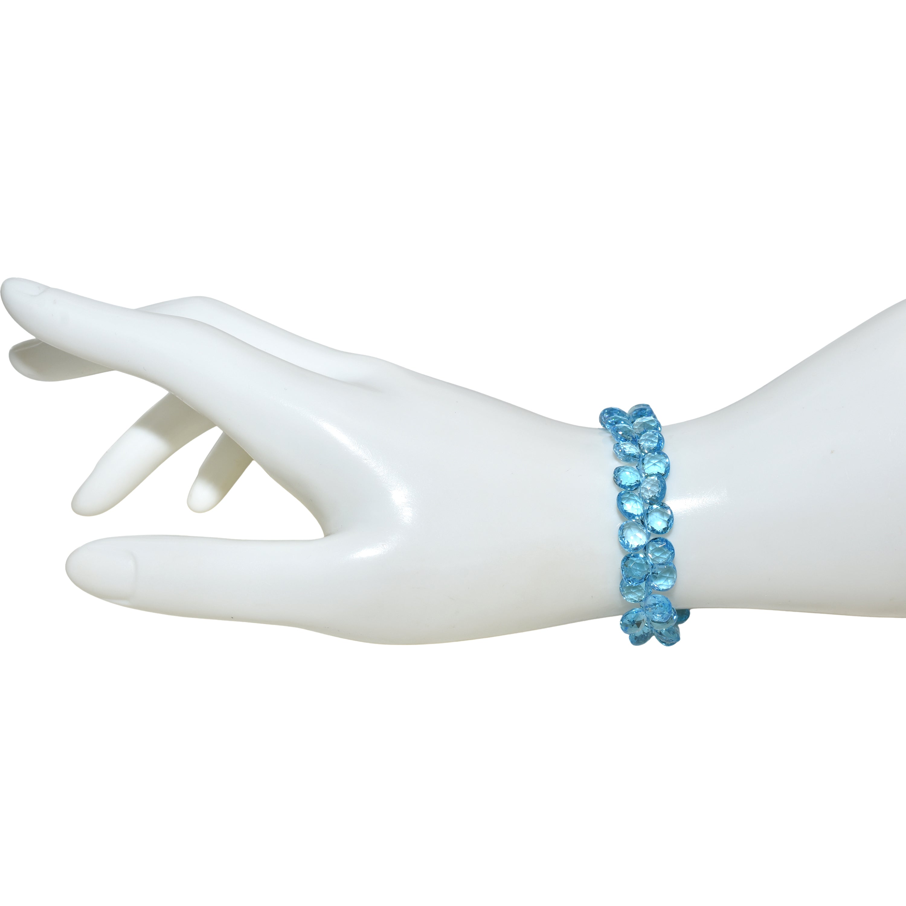 14k Swiss Blue Topaz Clusher Bracelet