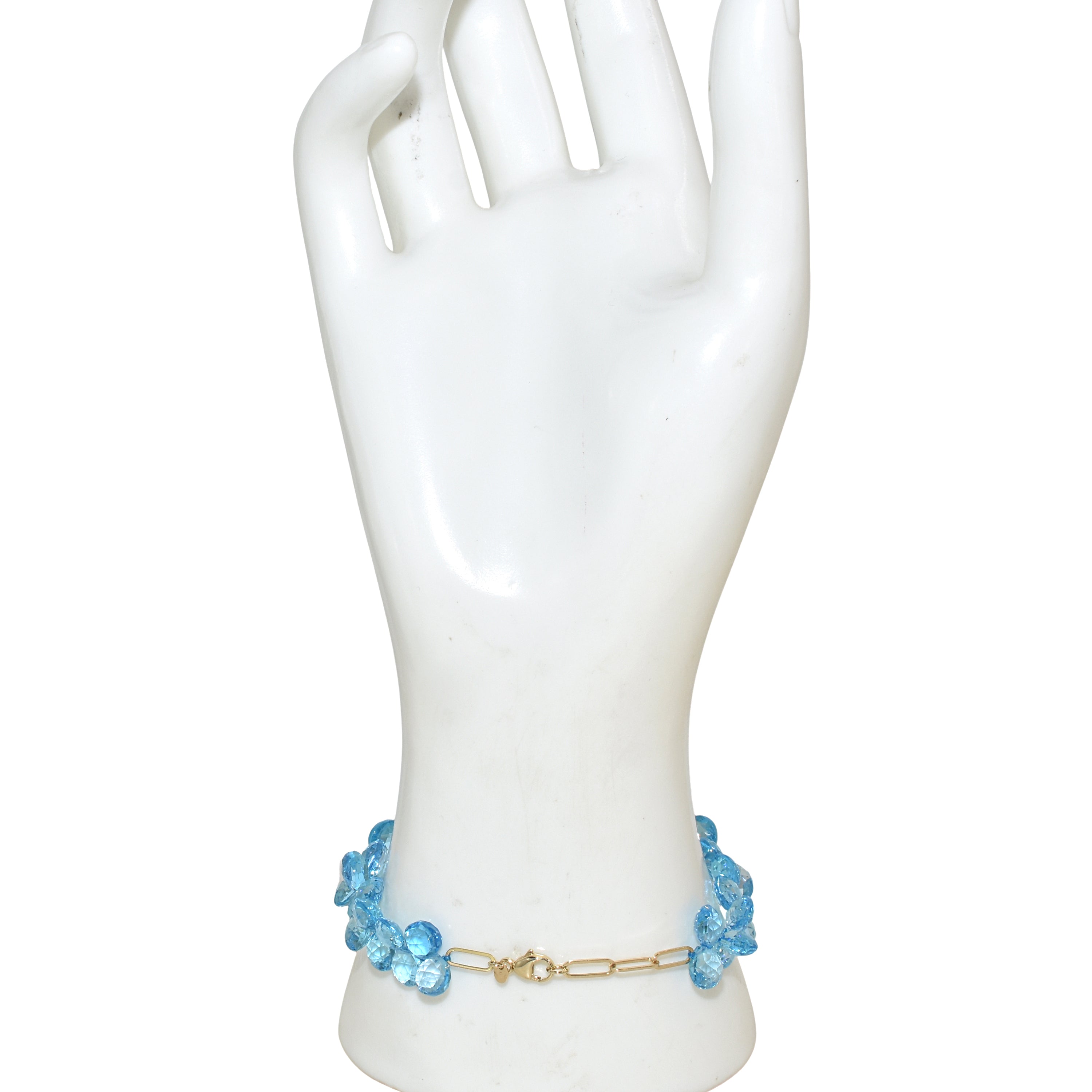 14k Swiss Blue Topaz Clusher Bracelet