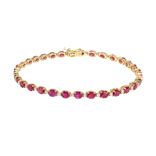 14k Ruby Diamond Tennis Bracelet