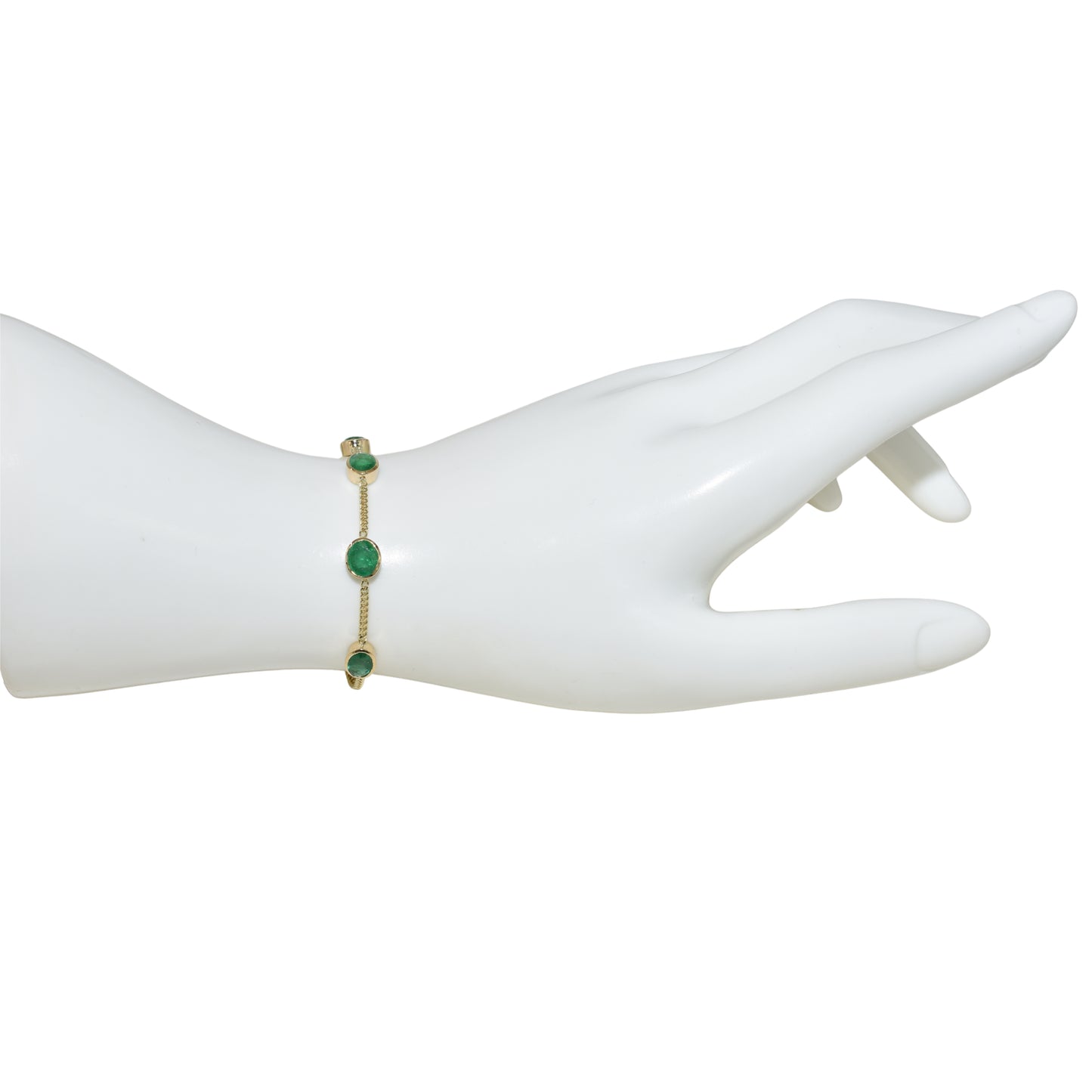 14k Emerald Pear Shape Bezel Bracelet