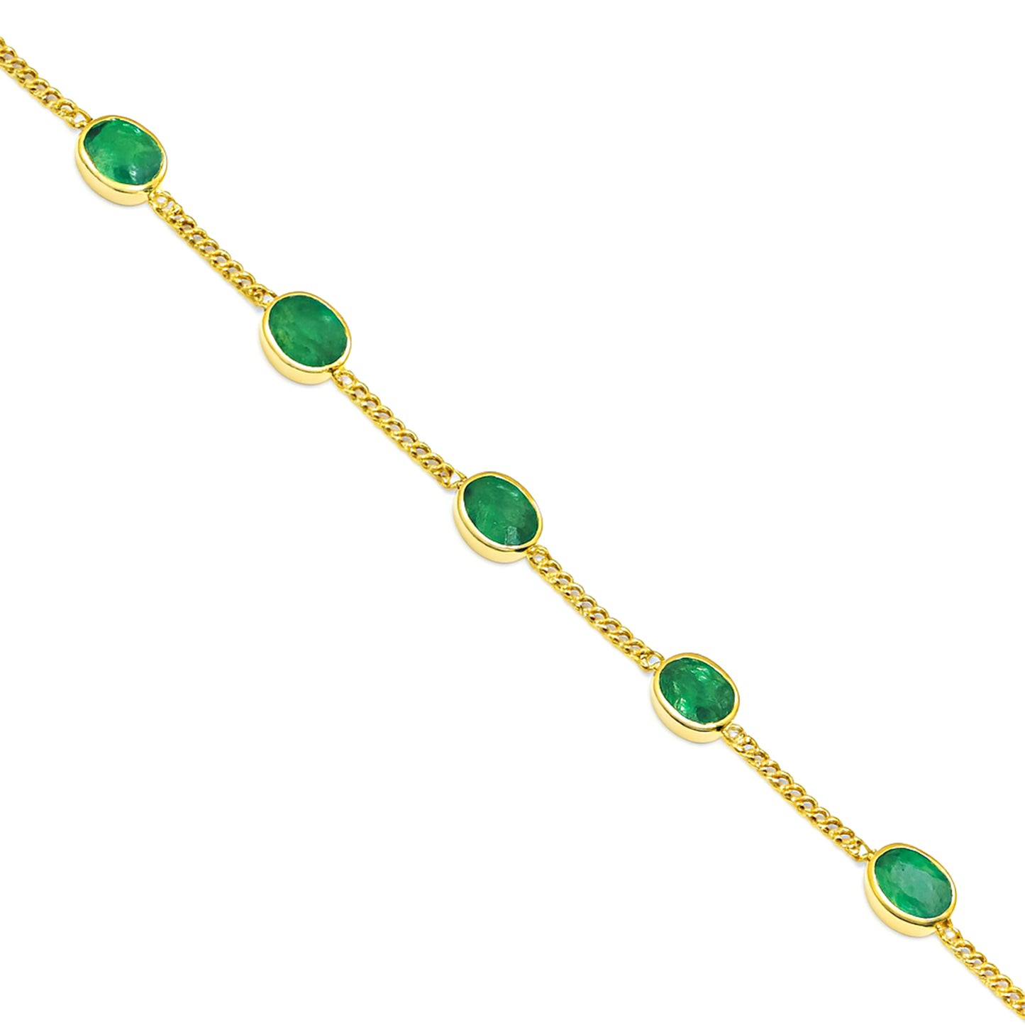 14k Emerald Pear Shape Bezel Bracelet