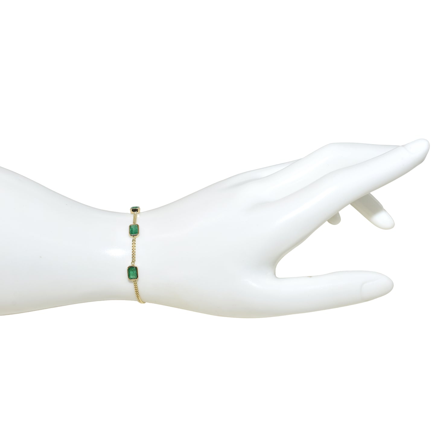 14k Emerald Square Bezel Bracelet