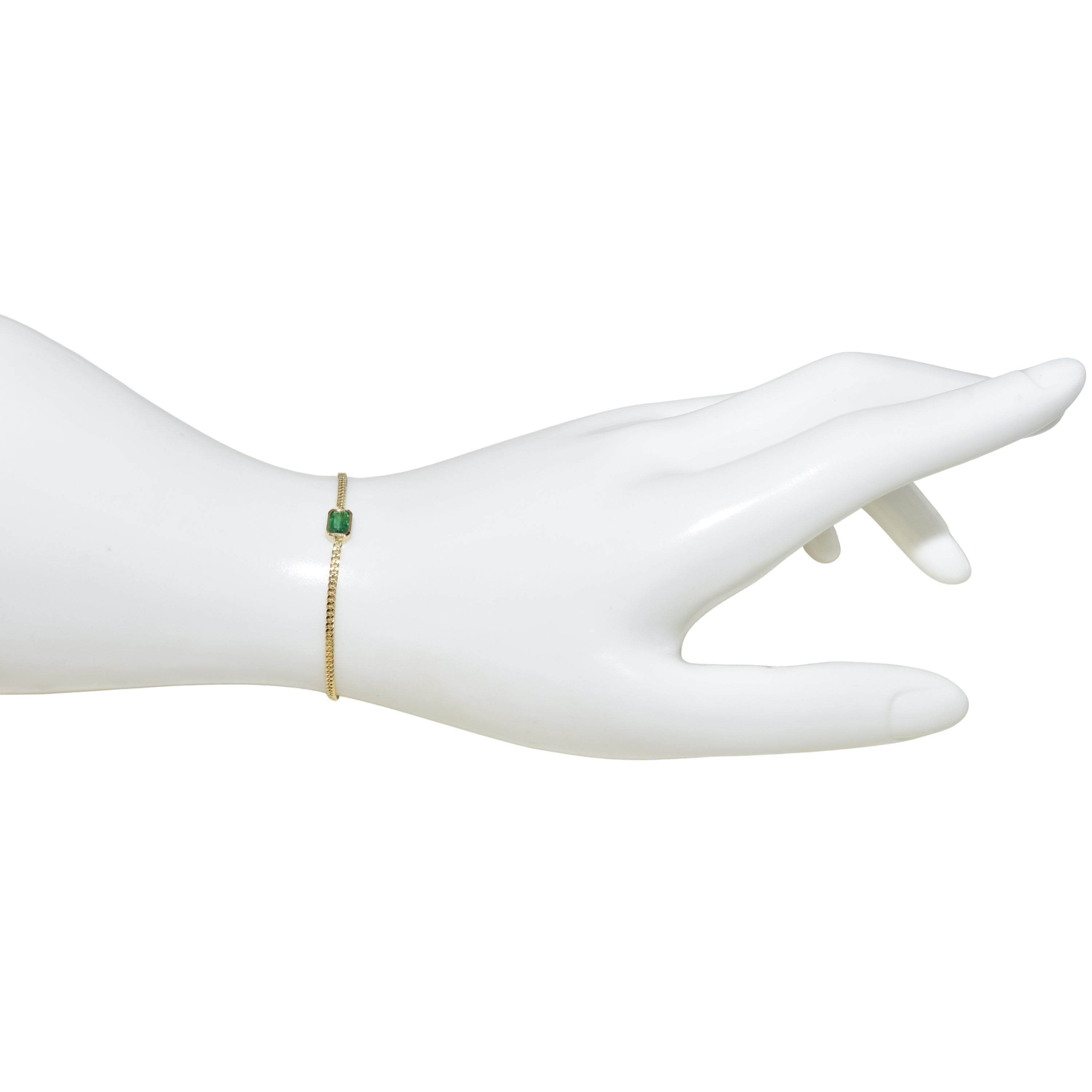 14k Emerald Square Bezel Bracelet
