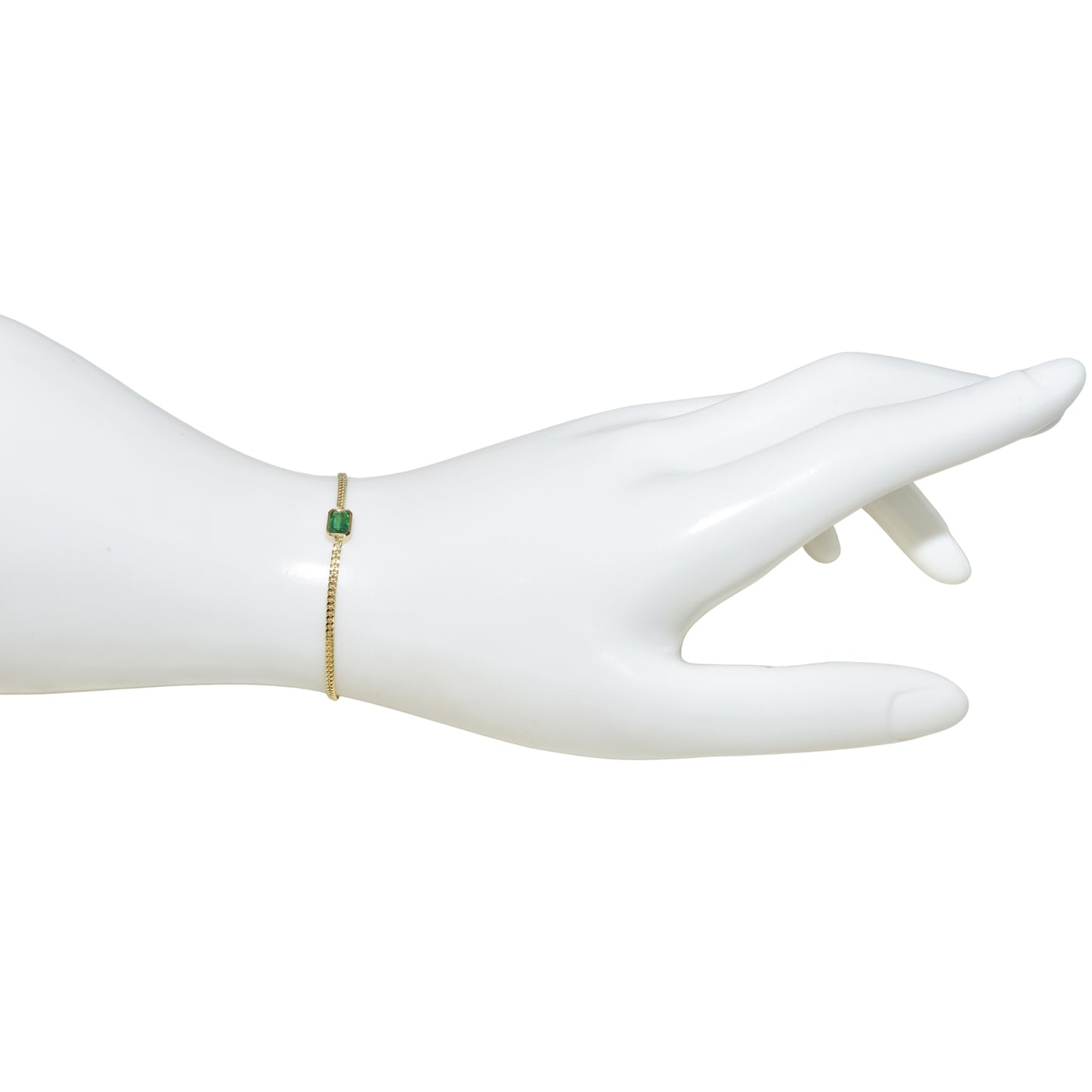 14k Emerald Square Bezel Bracelet