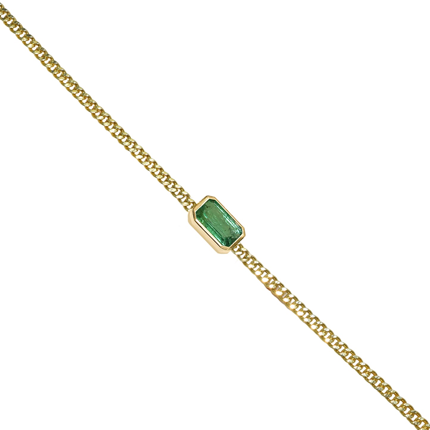 14k Emerald Square Bezel Bracelet