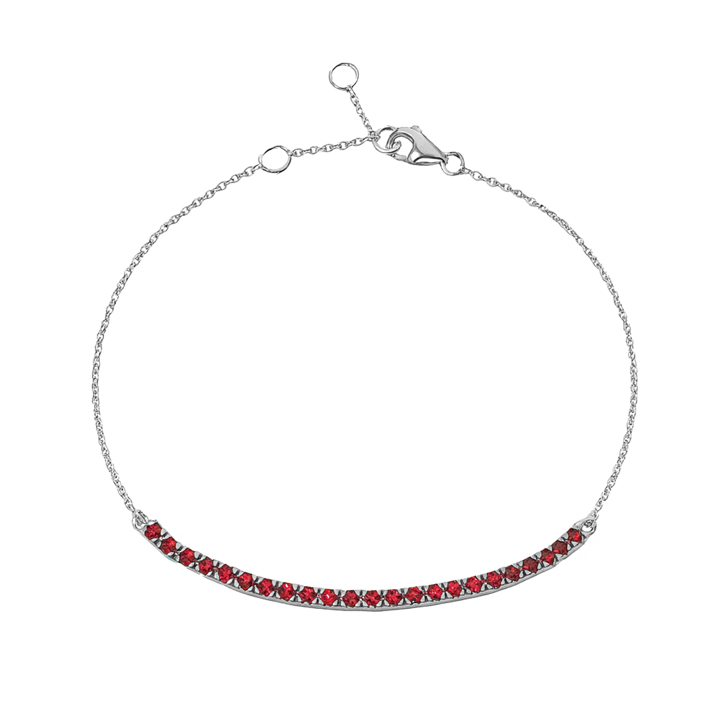 14k White Gold Ruby Tennis Bracelet