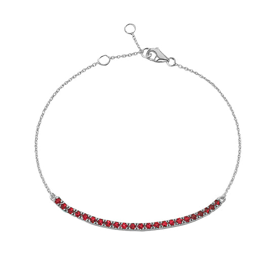 14k White Gold Ruby Tennis Bracelet