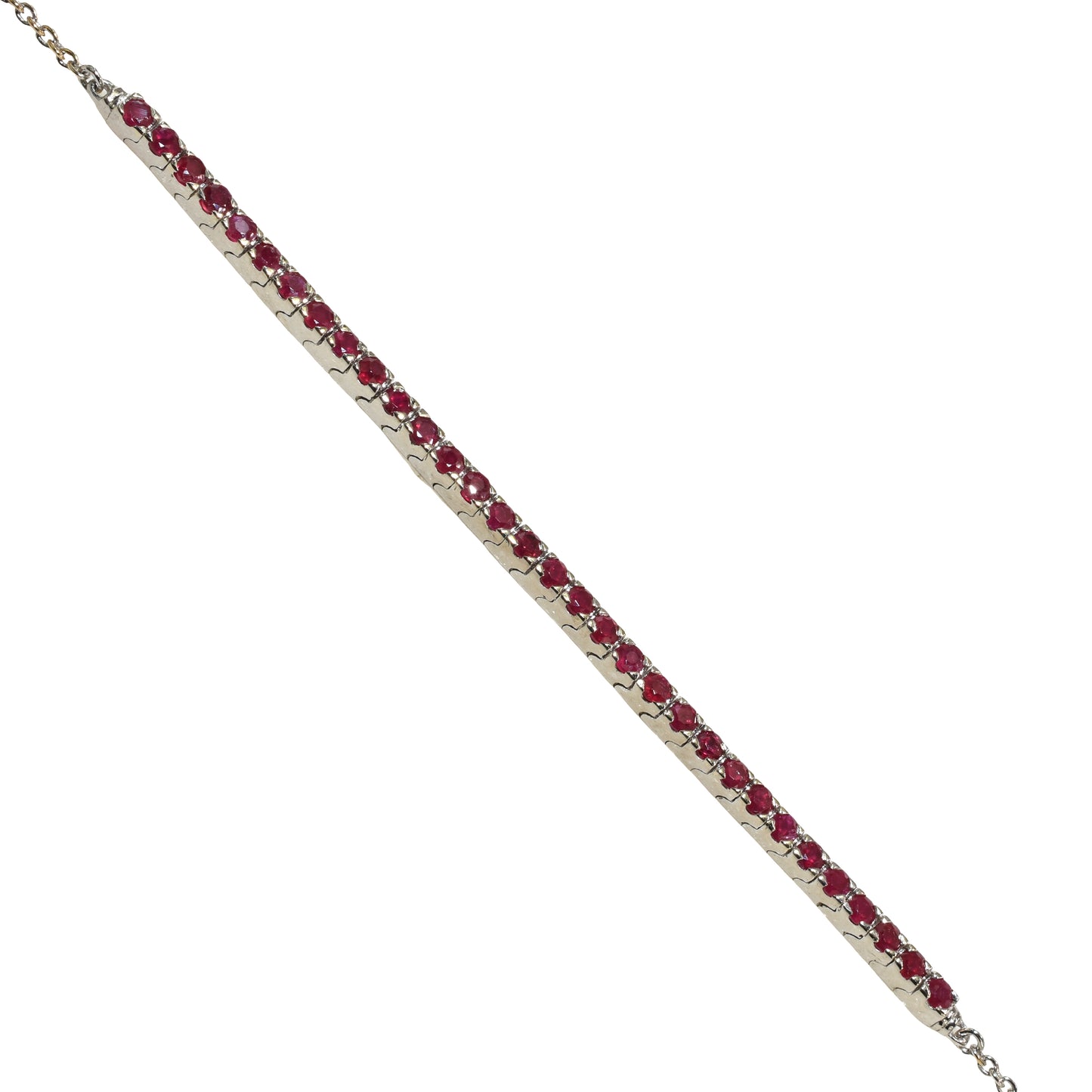 14k White Gold Ruby Tennis Bracelet