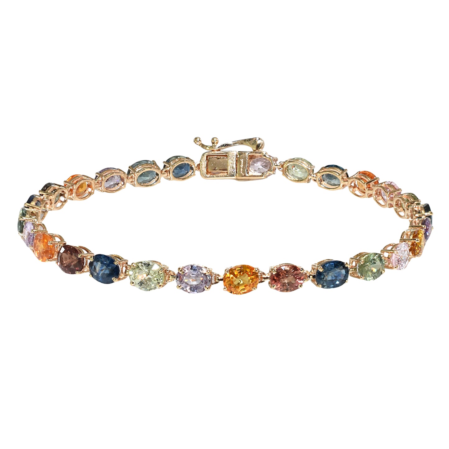 14k Multi Sapphire Tennis Bracelet