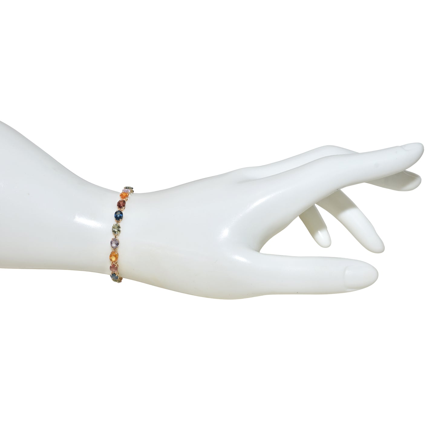 14k Multi Sapphire Tennis Bracelet