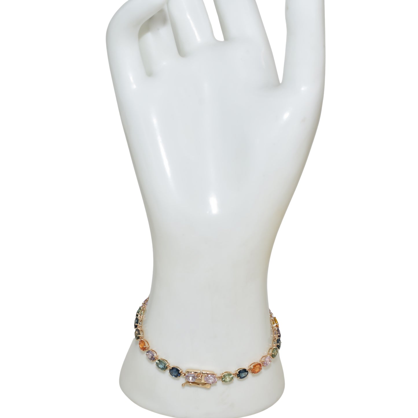 14k Multi Sapphire Tennis Bracelet