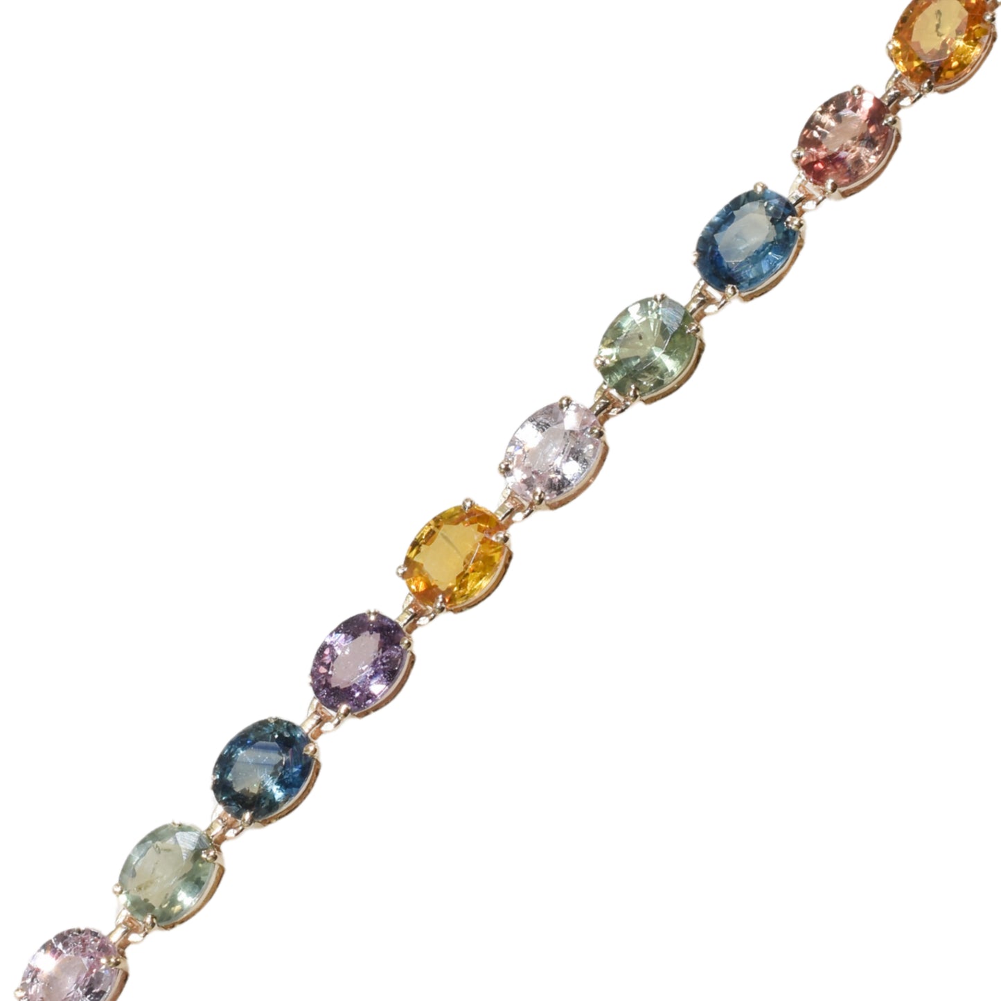 14k Multi Sapphire Tennis Bracelet