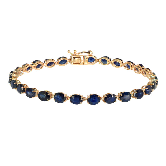 14k Sapphire Oval Tennis Bracelet