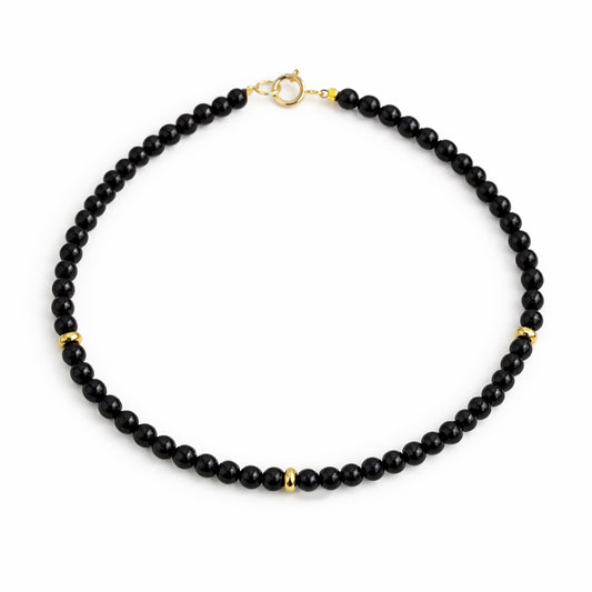 14k Black Onyx Gold Roundel Bracelet