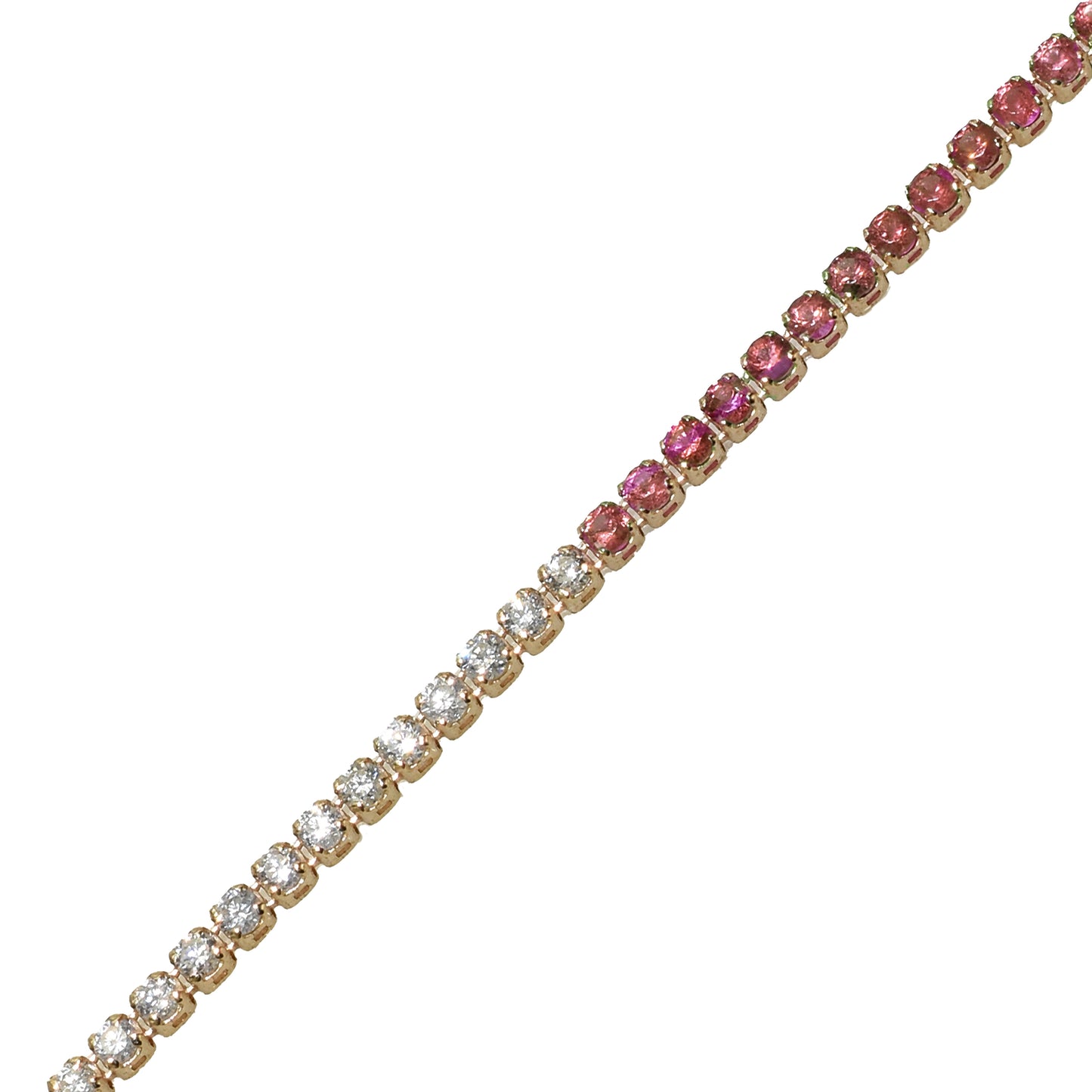14k Garnet Diamond Round Cut Bracelet