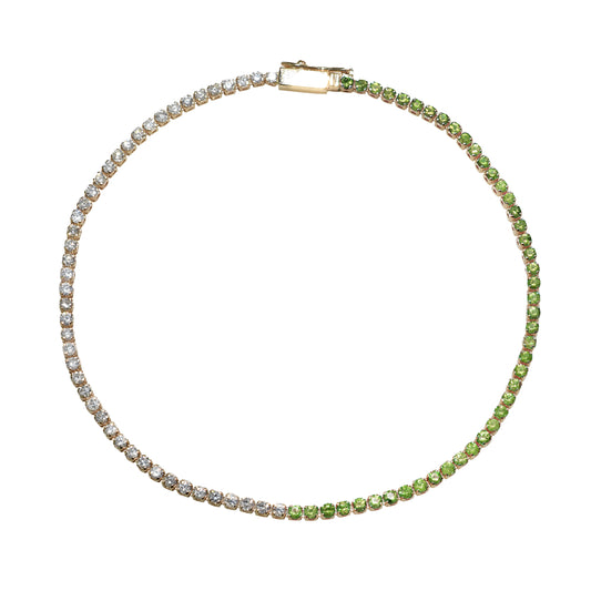 14k Tsavorite Diamond Round Cut Bracelet