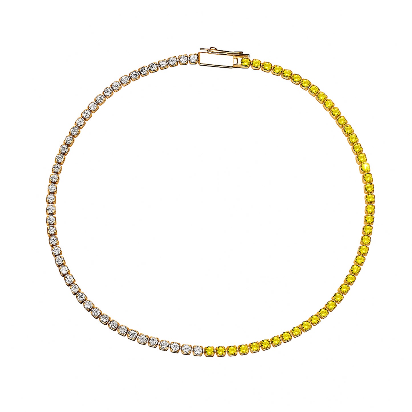 14k Yellow Sapphire Diamond Round Cut Bracelet