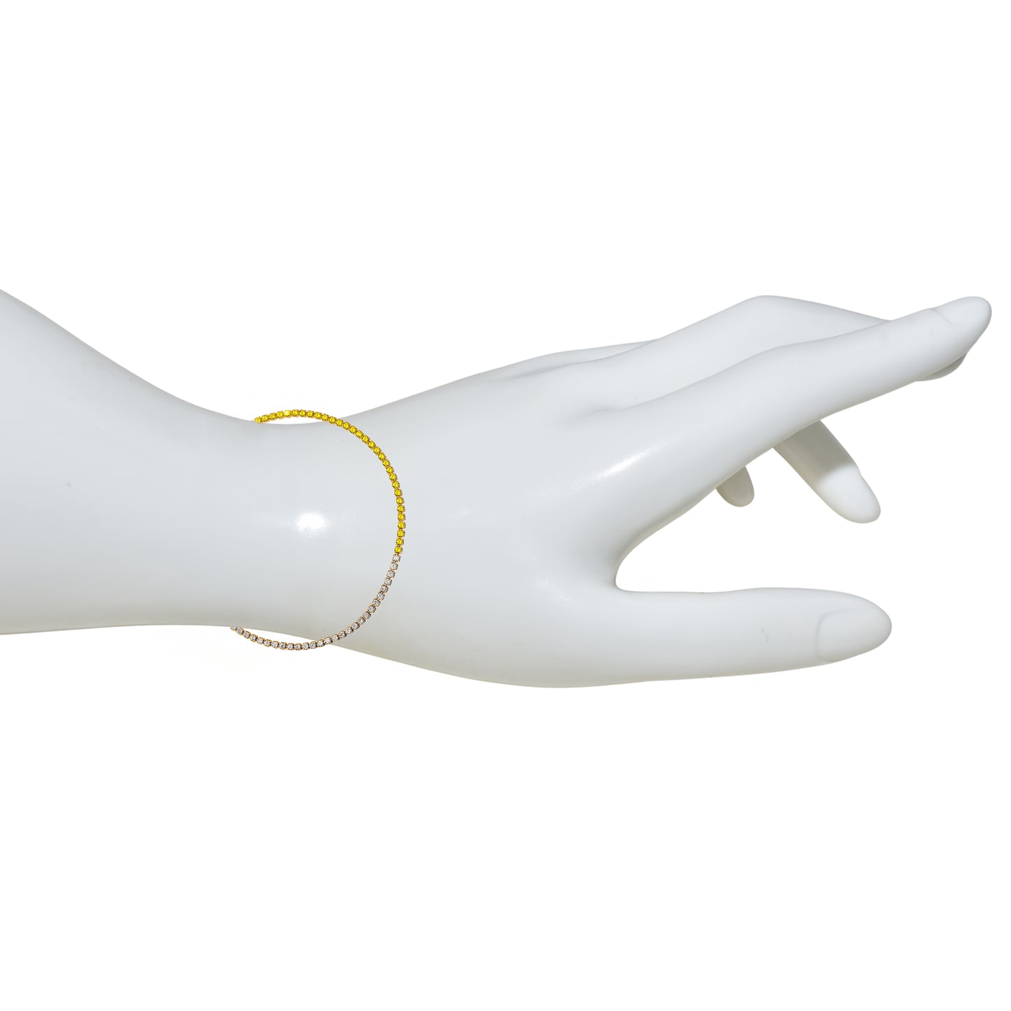 14k Yellow Sapphire Diamond Round Cut Bracelet