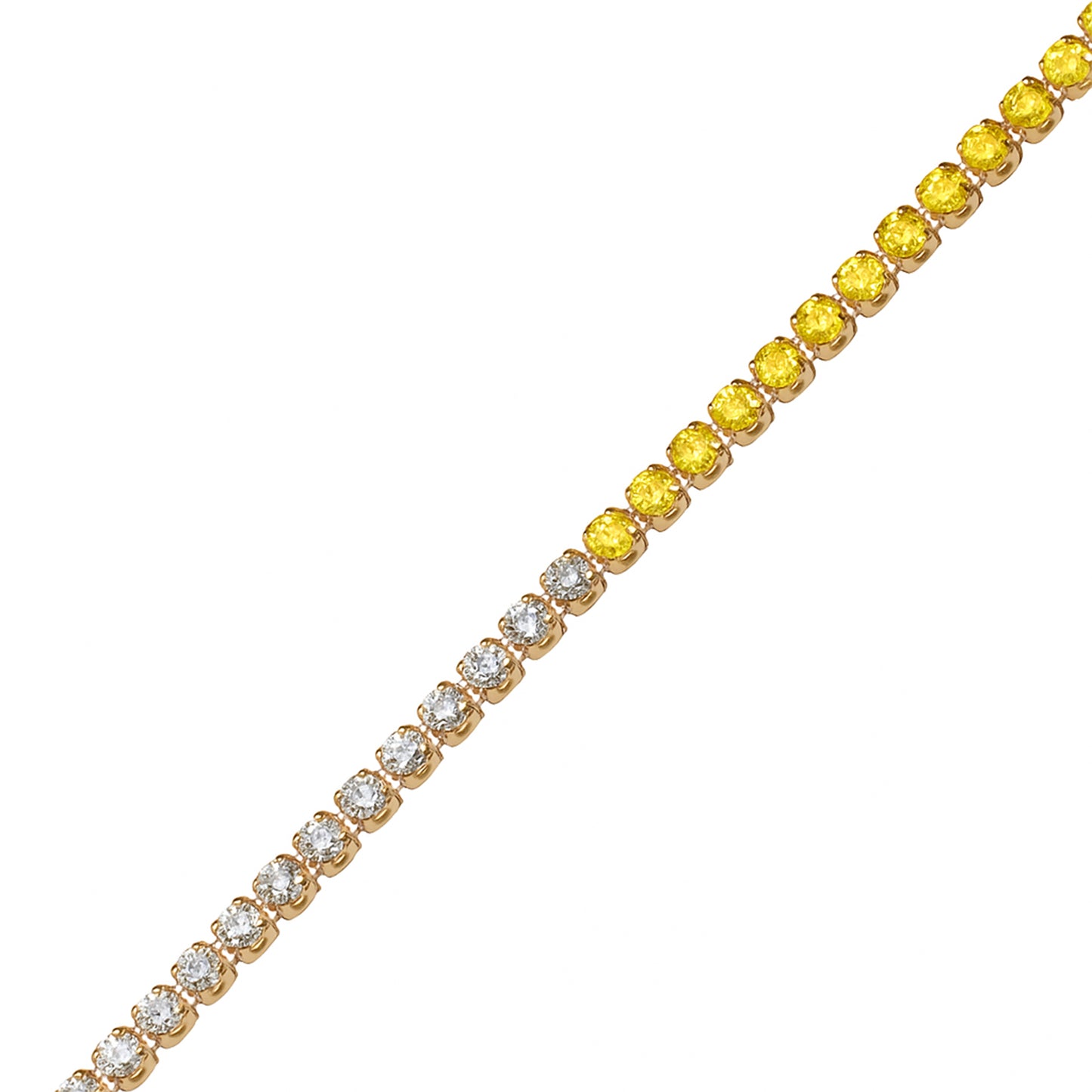 14k Yellow Sapphire Diamond Round Cut Bracelet
