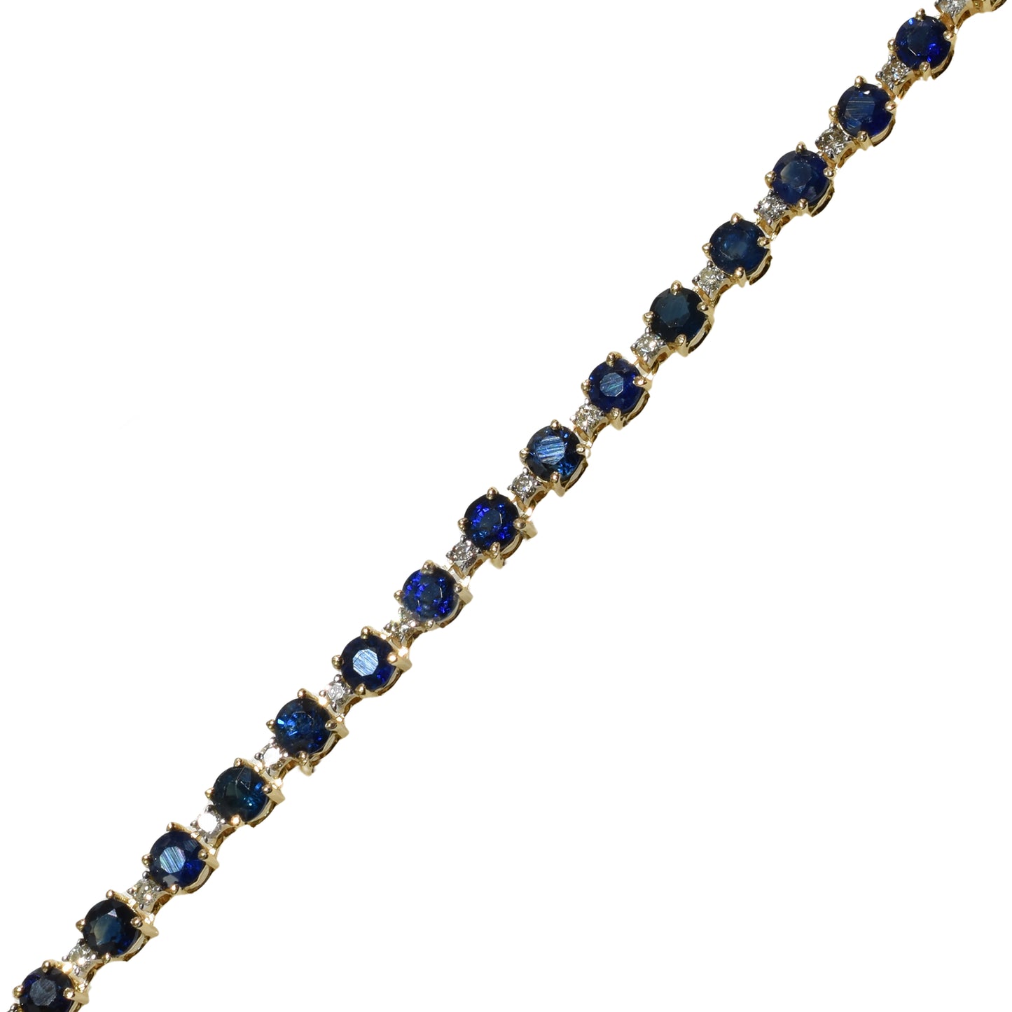 14k Sapphire Diamond Tennis Bracelet