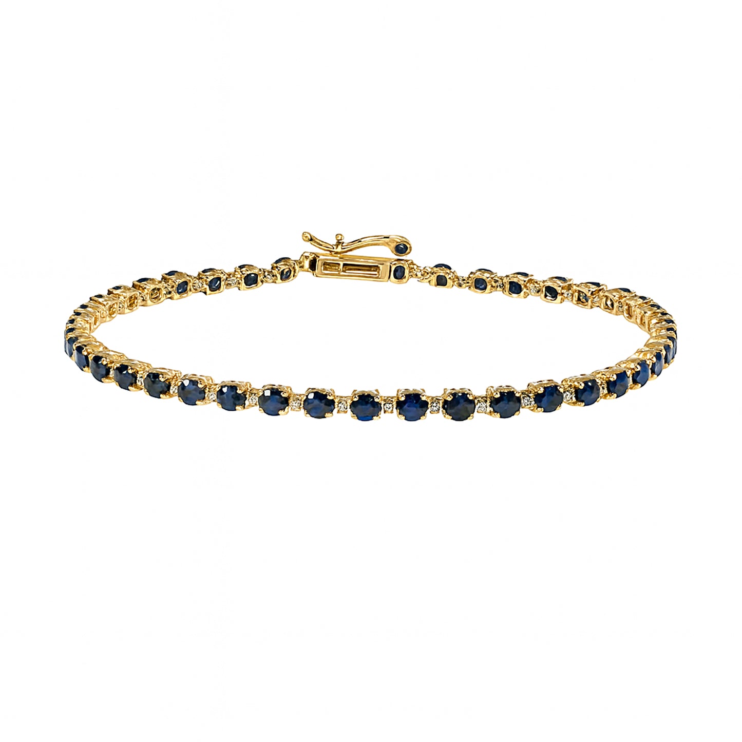 14k Sapphire Diamond Tennis Bracelet