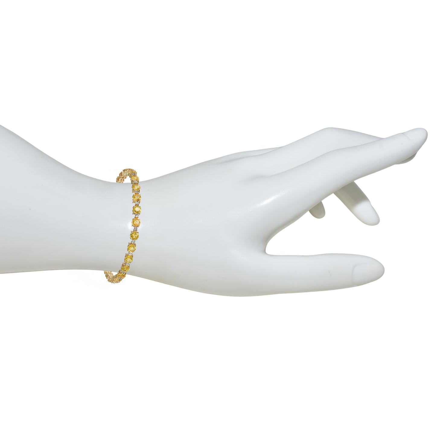 14k Yellow Sapphire Diamond Tennis Bracelet