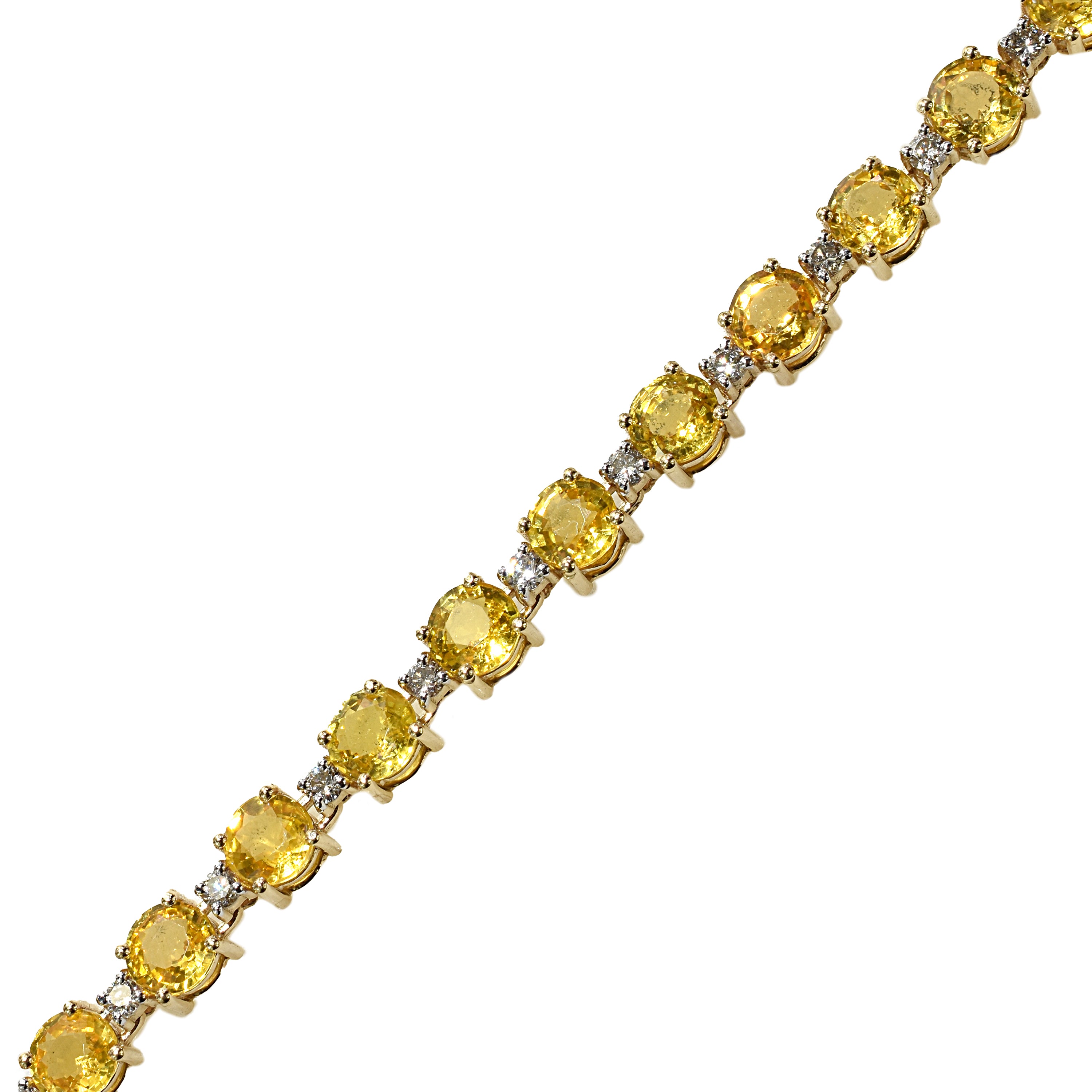 14k Yellow Sapphire Diamond Tennis Bracelet