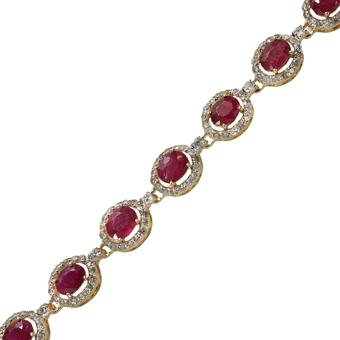 14k Ruby Diamond Round Cut Tennis Bracelet
