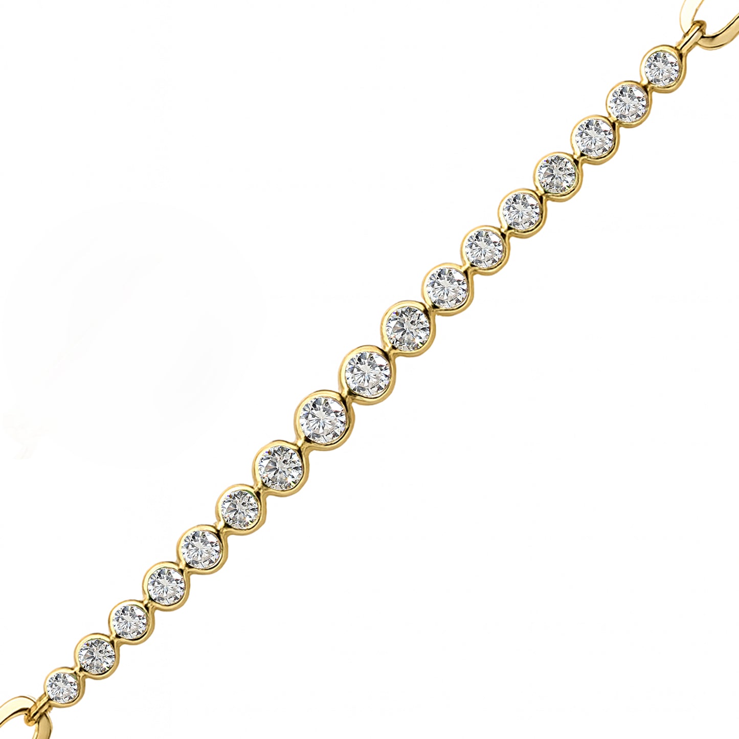 14k Diamond Round Cut Bezel Bracelet