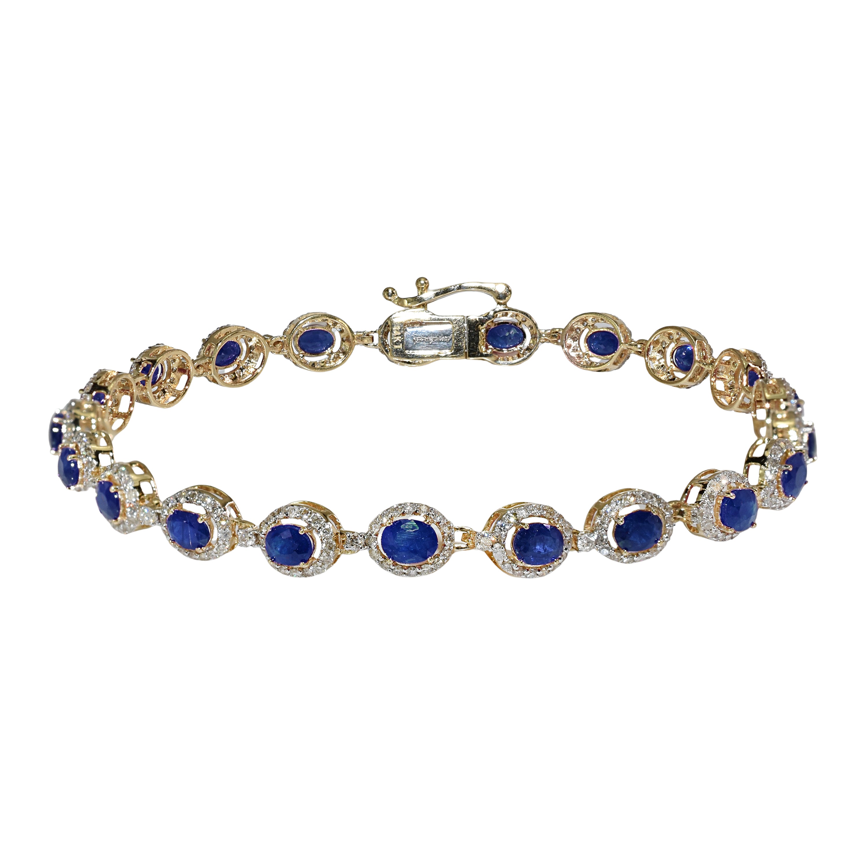 14k Sapphire Diamond Tennis Bracelets