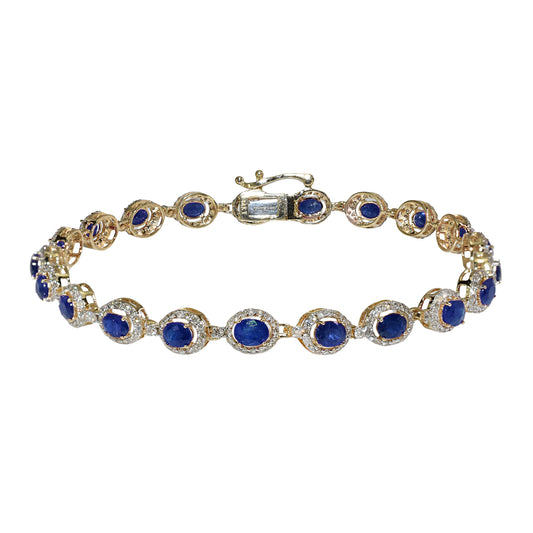 14k Sapphire Diamond Tennis Bracelets