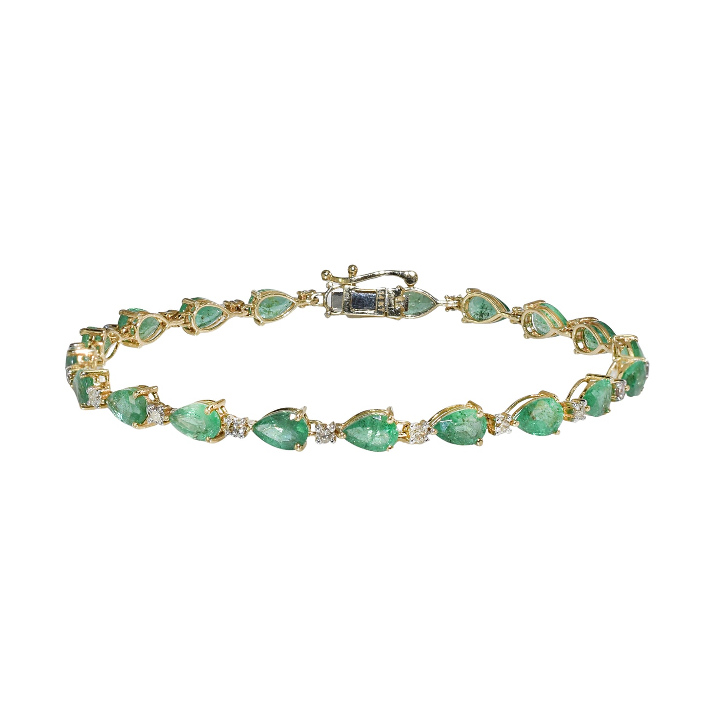 14k Emerald Diamond Tennis Bracelet
