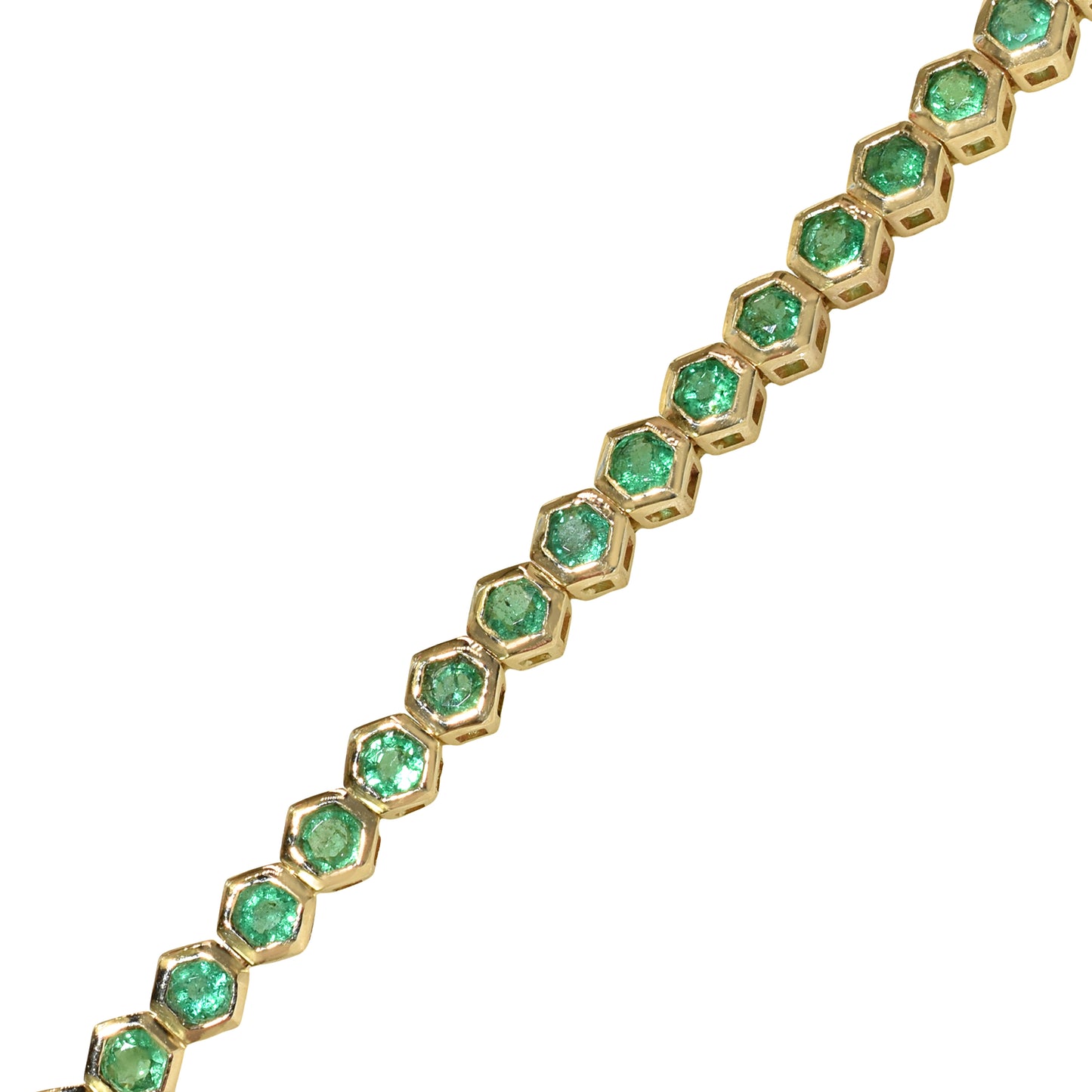 14k Emerald Hexagon Tennis Bracelet