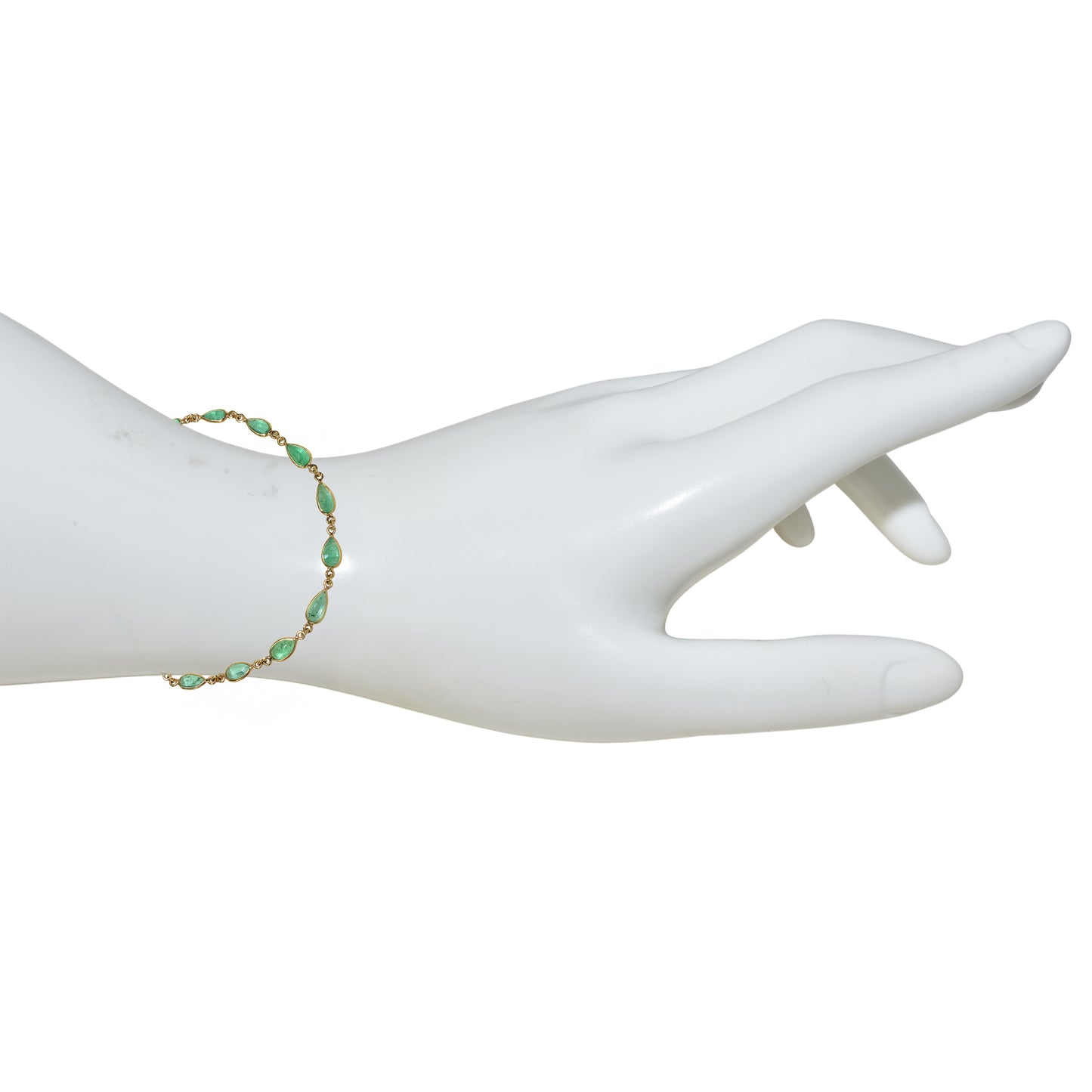 14k Emerald Pear Bezel Bracelet